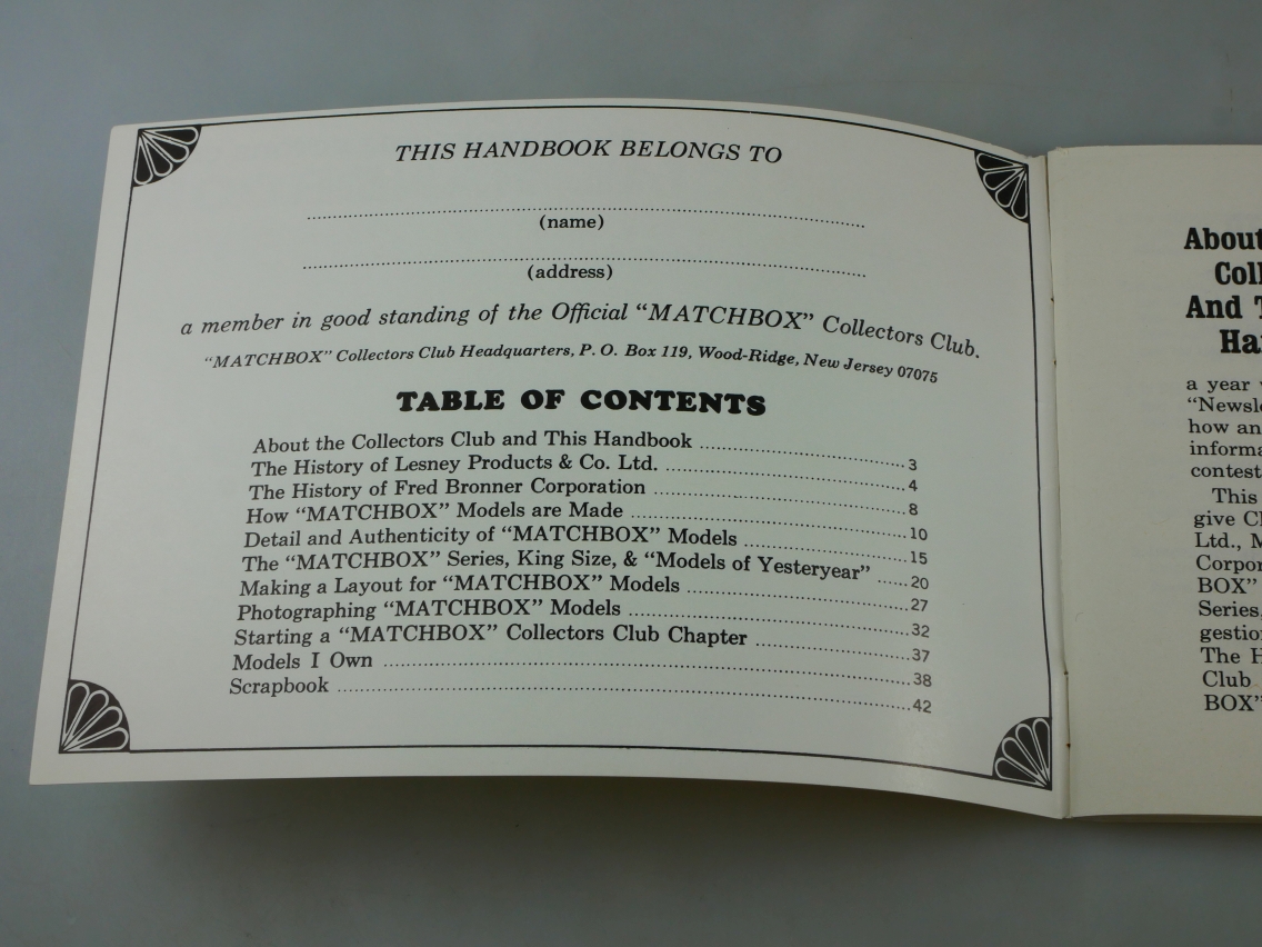 Matchbox Collectors Club Official Handbook - 10017
