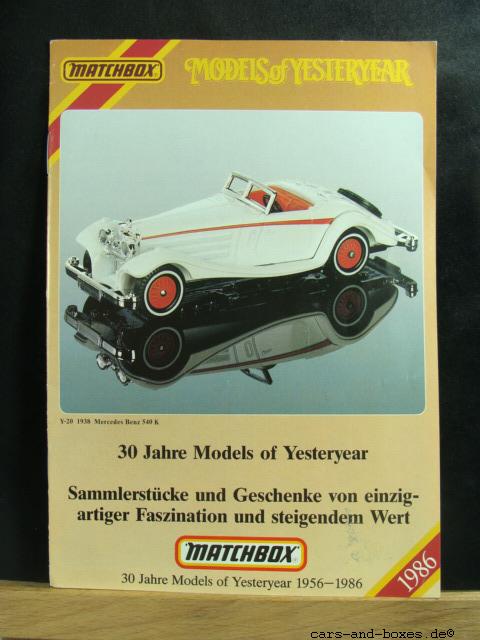 Models of Yesteryear Katalog 1986 - 20174
