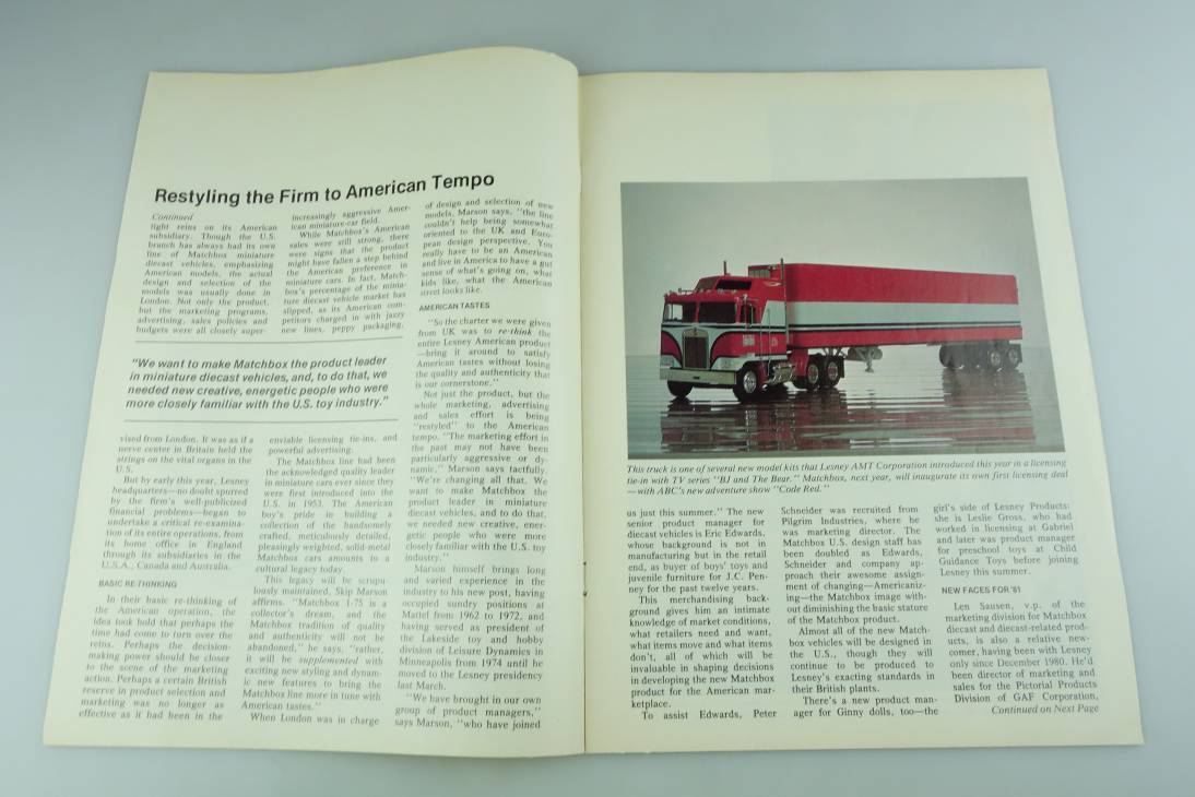 Zeitungsartikel von Toy & Hobby World über Lesney September 1981 - 20638