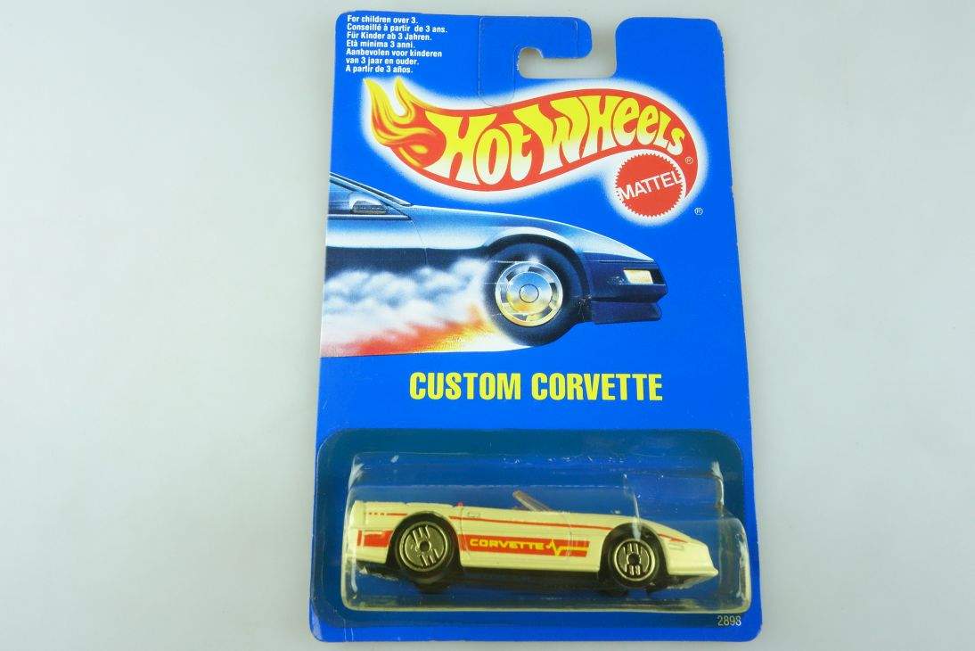 Custom Corvette Hot Wheels Mattel 2898 Malaysia mint blue card MOC 1:64 104510