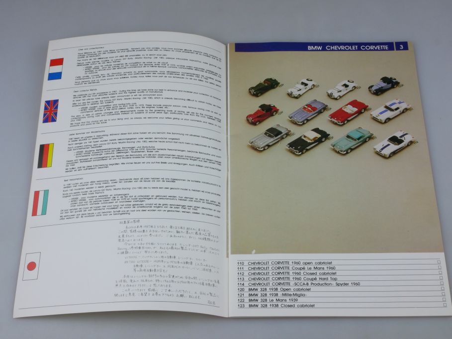 Vitesse 1987 1:43 voitures miniatures Katalog 24S. catalog catalogue 110130